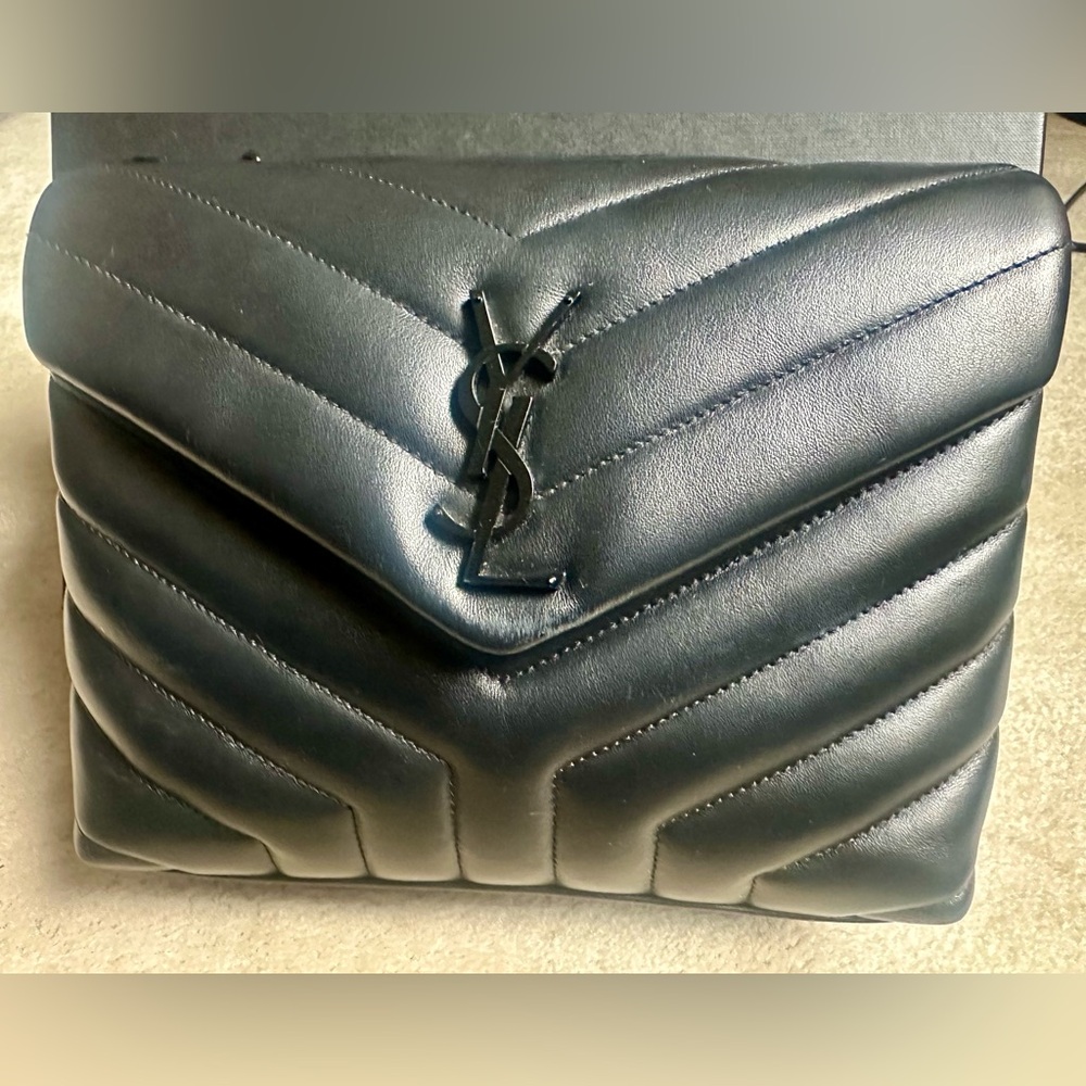 YSL LouLou Medium Black Leather Quilted Bag